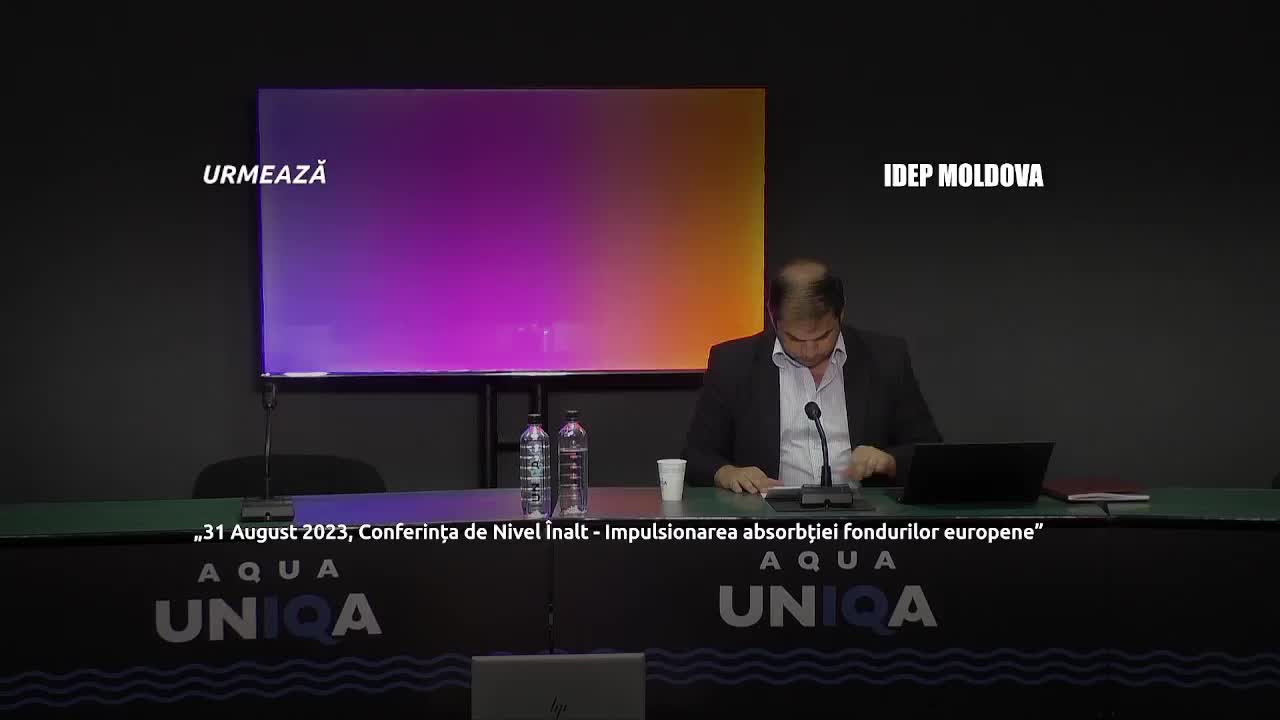 Conferință de presă organizată de IDEP Moldova cu genericul „31 August 2023, Conferința de Nivel Înalt - Impulsionarea absorbției fondurilor europene de către Republica Moldova- țară candidată la UE împurenă cu România”