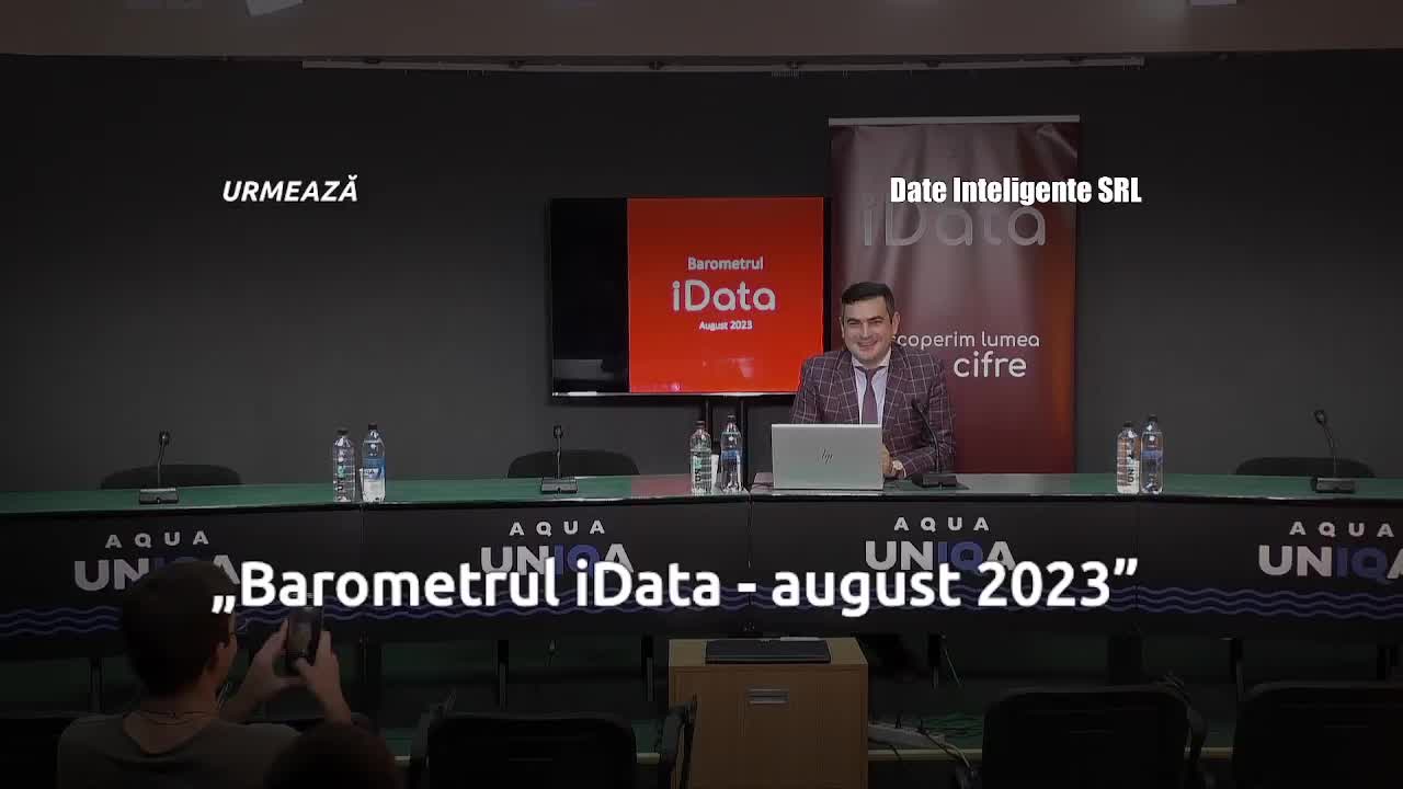 Conferința de presă organizată de compania Date Inteligente SRL (iData) cu tema „Barometrul iData, august 2023”