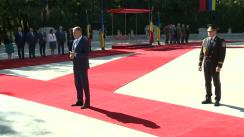 Ceremonia primirii Președintelui Ucrainei, Volodimir Zelensky, de către Președintele României, Klaus Iohannis la Palatul Cotroceni