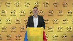 Conferința de presă a Alianței pentru Unirea Românilor (AUR) la tema „Renașterea națională prin Ion și Doina Aldea-Teodorovici”