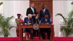 Declarații de presă comune susținute de Președintele României, Klaus Iohannis și Președintele Republicii Kenya, William Ruto