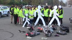 Flashmob organizat de Inspectoratul General al Poliției dedicat Zilei Mondiale a comemorării victimelor traficului rutier