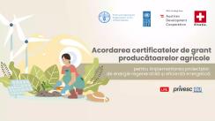 Înmânarea certificatelor de grant producătoarelor agricole pentru implementarea proiectelor de energie regenerabilă și eficiență energetică