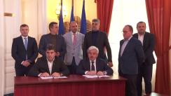 Ceremonia de semnare a contractului de lucrări pentru infrastructura feroviară Lot 1 Caransebeș-Lugoj, parte a tronsonului Caransebeș-Timișoara-Arad