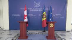 Conferință de presă susținută de ministrul afacerilor externe și integrării europene al Republicii Moldova, Mihai Popșoi, și ministra afacerilor externe a Canadei, Mélanie Joly
