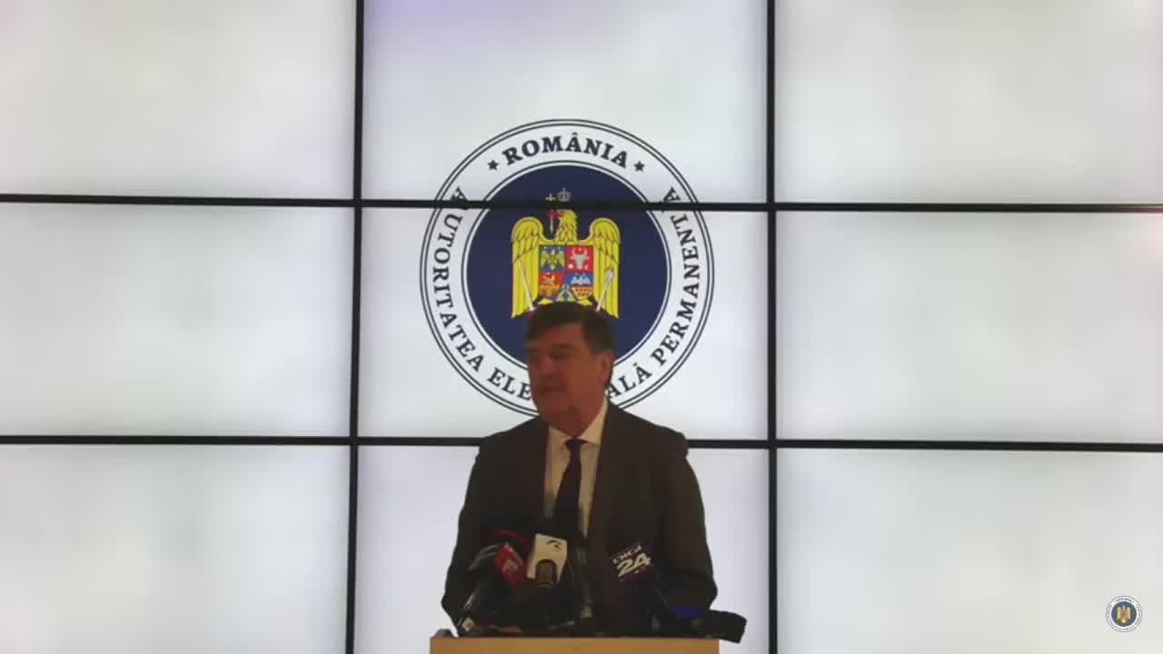 Conferință de presă susținută de președintele Autorității Electorale Permanente, Toni Greblă, pe tema organizării și desfășurării alegerilor prezidențiale