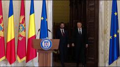 Declarații de presă comune susținute de Președintele României, Klaus Iohannis și Președintele Muntenegrului, Jakov Milatović