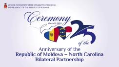 Evenimentul de celebrare a aniversării a 25-a a Parteneriatului Bilateral de Cooperare între Republica Moldova și statul Carolina de Nord, SUA