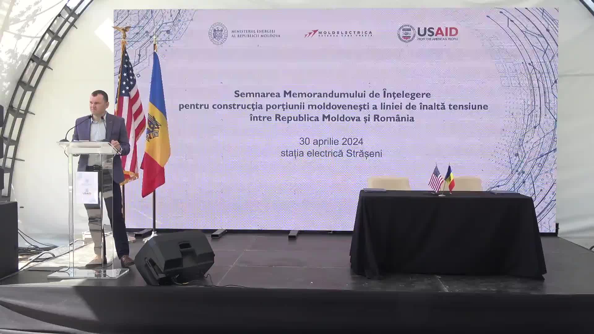 Semnarea Memorandumului de Înțelegere pentru construcția porțiunii moldovenești a liniei de înaltă tensiune între Moldova și România