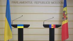 Conferință de presă susținută de vicepreședinta Parlamentului Republicii Moldova, Doina Gherman, și vicepreședinta Radei Supreme a Ucrainei, Olena Kondratiuk