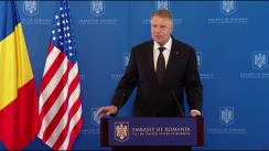 Declarații de presă susținute de Președintele României, Klaus Iohannis, în cadrul vizitei de lucru în SUA