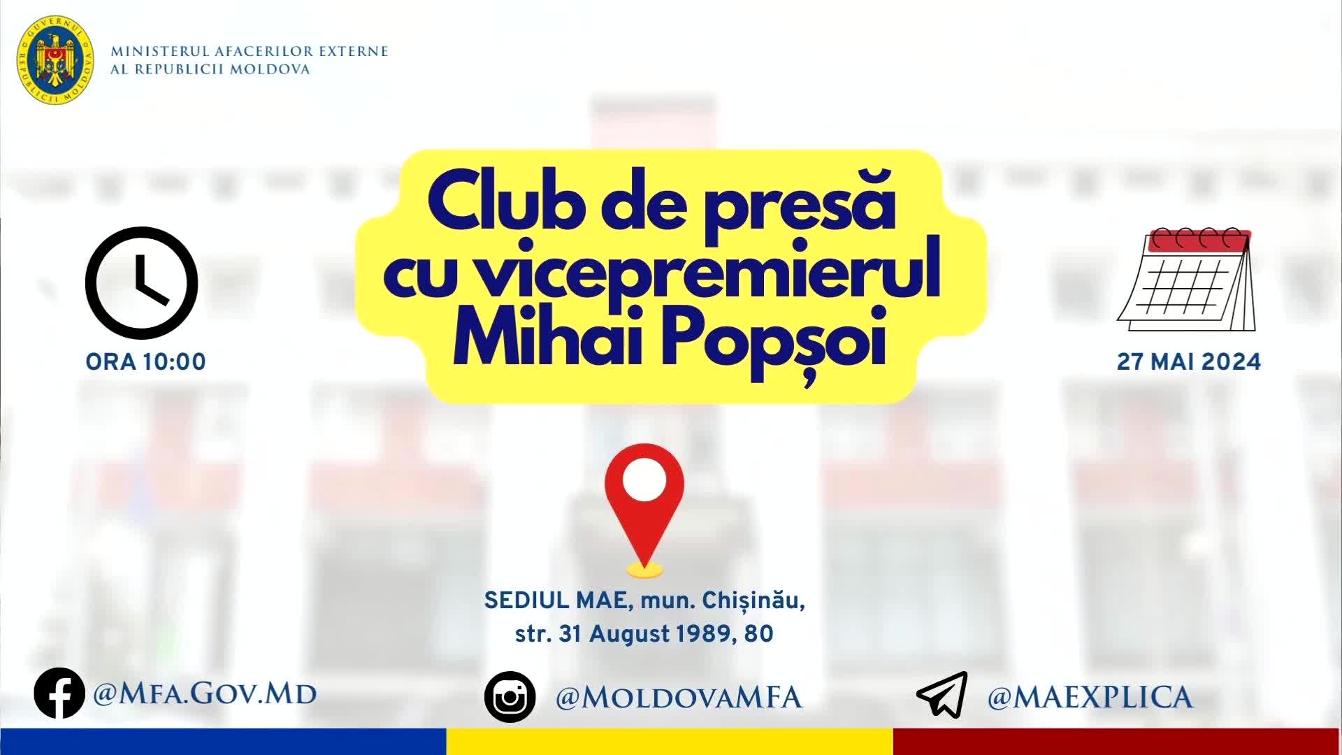 Club de presă cu vicepremierul și ministrul afacerilor externe al Republicii Moldova, Mihai Popșoi