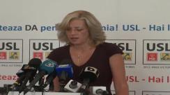 Declarații de presă susținute de vicepreședintele PSD, Corina Crețu