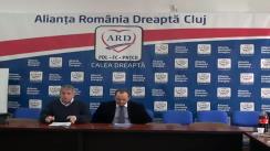 Conferința de presă susținută de co-președintele ARD Cluj, Daniel Buda și de către Adrian Papahagi, candidatul ARD la funcția de deputat al Colegiului Uninominal 1, Cluj-Napoca