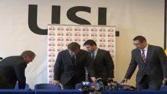 Conferință de presă susținută de liderii USL dl. Victor Ponta, Președintele PSD, dl. Crin Antonescu, Președintele PNL și dl. Daniel Constantin, Președintele PC în Cluj-Napoca