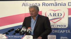 Conferință de presă susținută de coordonatorul campaniei electorale a ARD, Adriean Videanu