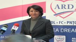 Conferință de presă susținută de candidatul ARD în Colegiul 11, Camera Deputaților, Sulfina Barbu