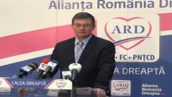 Conferință de presă susținută de co-președintele ARD, Mihai Răzvan Ungureanu