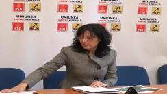 Conferință de presă susținută de vicepreședintele PNL Cluj, dna. Steluța Cătăniciu, candidat USL în colegiul 2 de Camera Deputaților Cluj-Napoca