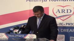 Conferință de presă susținută de co-președintele ARD, Mihai Răzvan Ungureanu