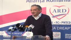 Conferință de presă susținută de purtătorul de cuvânt al ARD, Traian Ungureanu