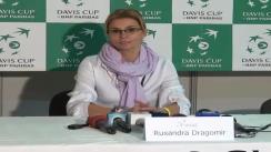 Declarații de presă oferite de Ruxandra Dragomir, președintele federației Române de tenis cu ocazia meciul de Cupa Davis România - Danemarca