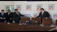 Conferință de presă susținută de liderii USL