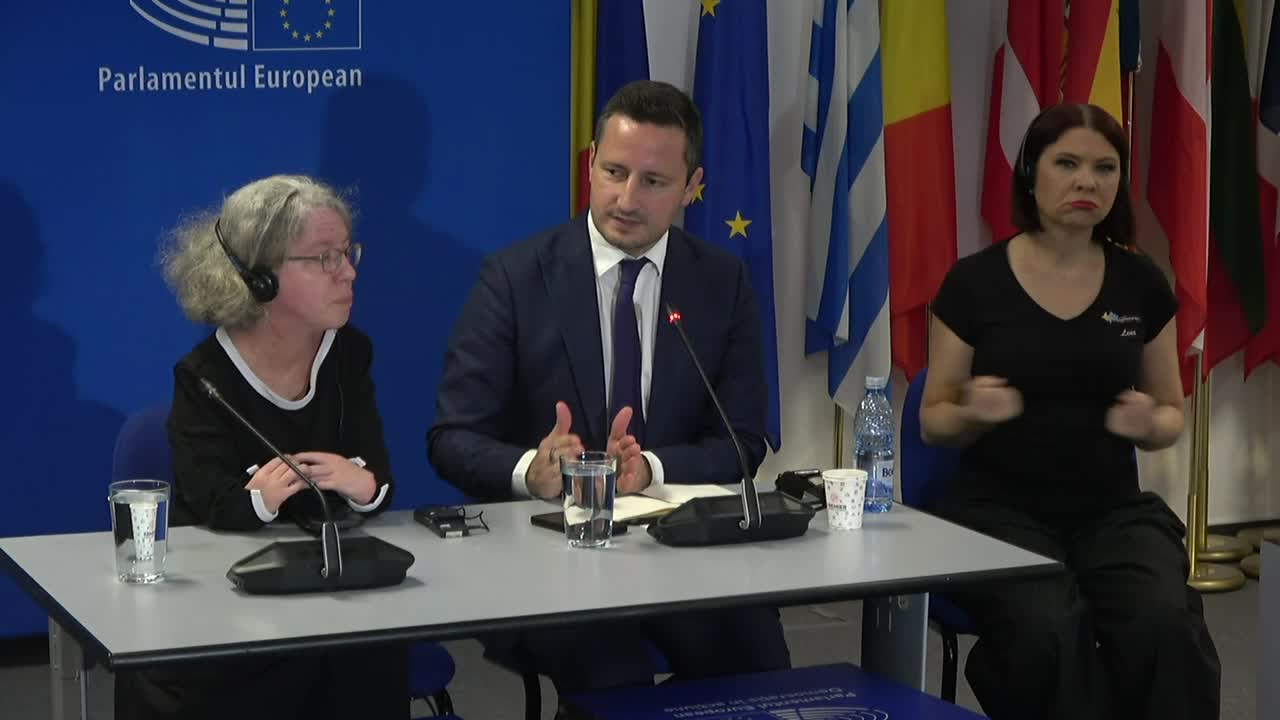 Conferință de presă susținută de Vicepreședintele Parlamentului European, Nicolae Ștefănută, și Vicepreședinta Comisiei EMPL a Parlamentului European, Katrin Langensiepen