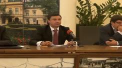 Conferință de presă susținută de viceprimarul municipiului Iași, Mihai Chirica, și reprezentanții firmei Dalkia