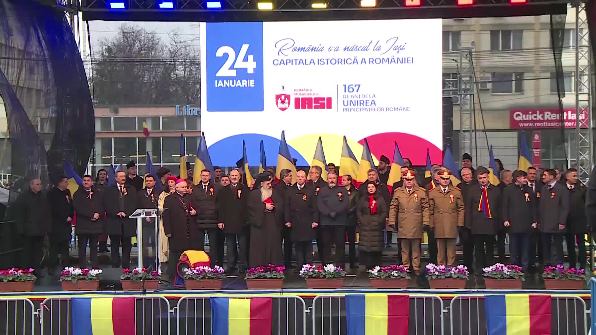 Participarea Președintelui României, Nicușor Dan, la manifestările prilejuite de Ziua Unirii Principatelor Române în Piața Unirii din județul Iași