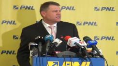 Conferință de presă susținută de prim-vicepreședintele PNL, Klaus Iohannis