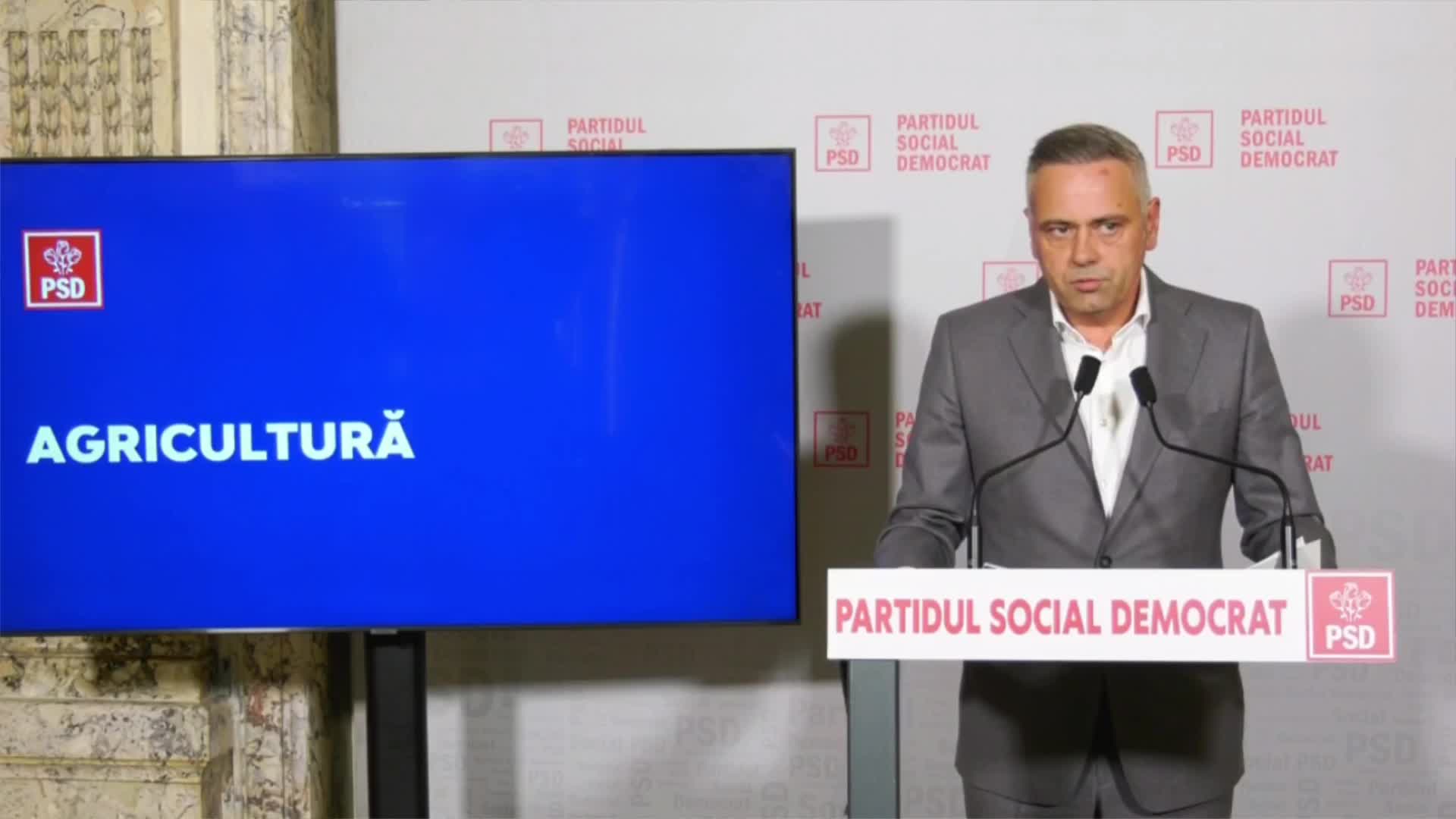 Conferință de presă susținută de ministrul Agriculturii și Dezvoltării Rurale al României, Florin Barbu, privind măsurile din domeniul agriculturii din Programul PSD pentru investiții, locuri de muncă și dezvoltare economică