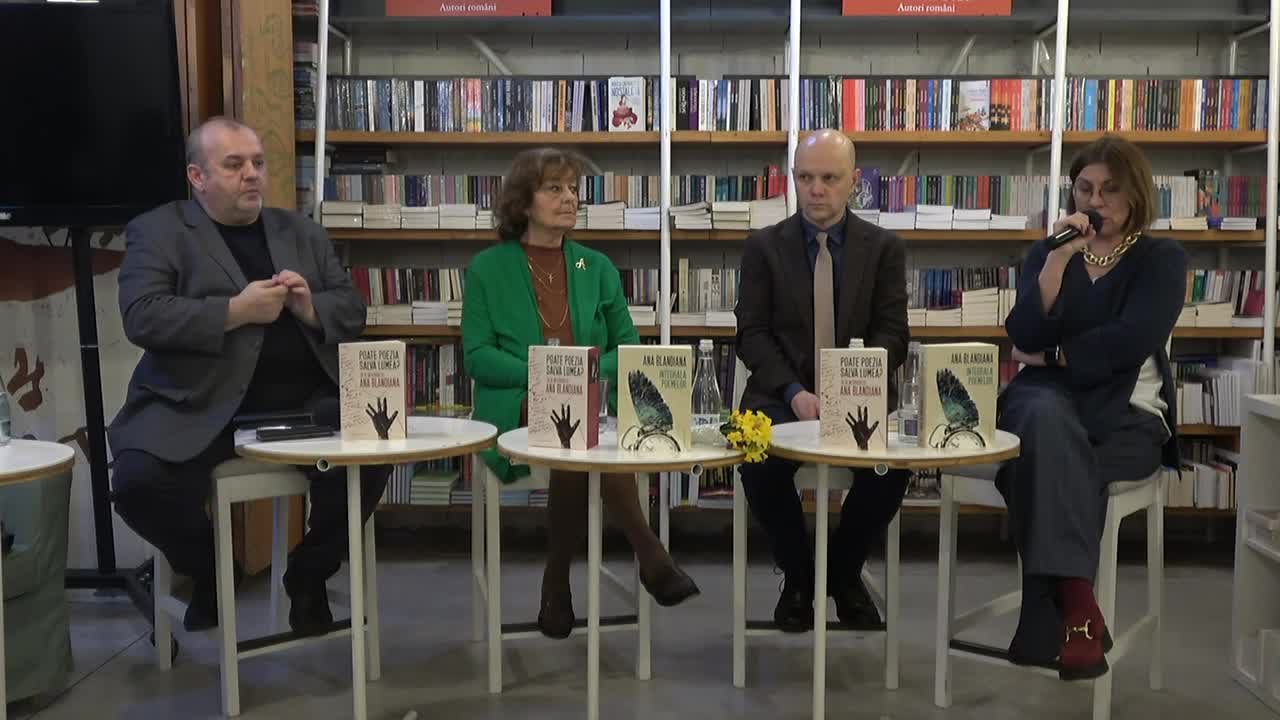 Ana Blandiana în dialog cu Lidia Bodea și Ioan Stanomir, prilejuit de recenta apariție a volumului „Poate poezia salva lumea?” de Ana Blandiana