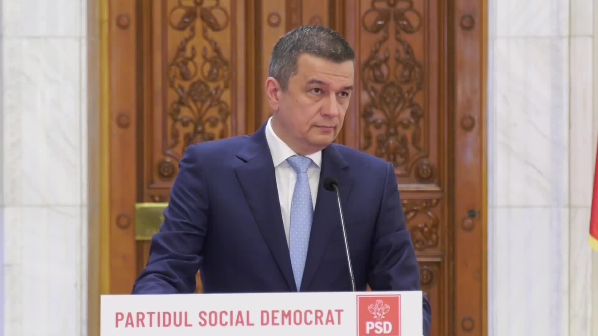 Declarații susținute de președintele PSD, președintele Camerei Deputaților, Sorin Grindeanu