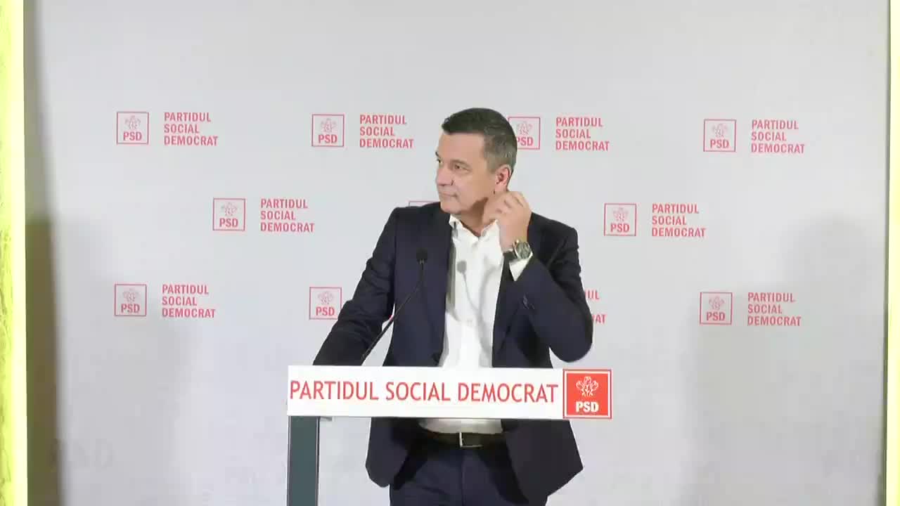Conferință de presă susținută de președintele PSD și președinte al Camerei Deputaților Sorin Grindeanu, după ședința Biroului Permanent Național al PSD din 12 septembrie 2026