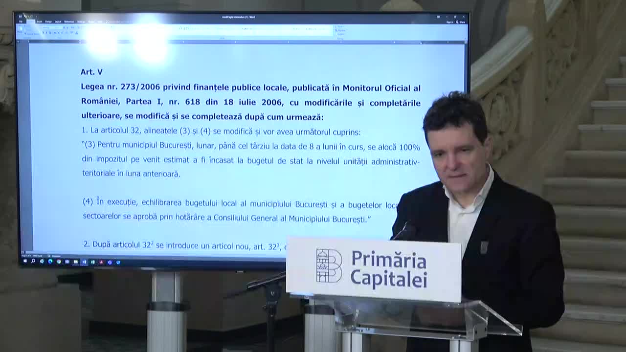 Conferință de presă susținută de primarul general al municipiului București, Nicușor Dan, privind acțiunile concrete pentru implementarea rezultatelor referendumului local