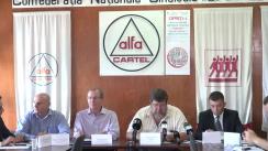 Conferință de presă organizată de Federația Națională a Sindicatelor din Administrație (FNSA),  membră a CNS Cartel ALFA