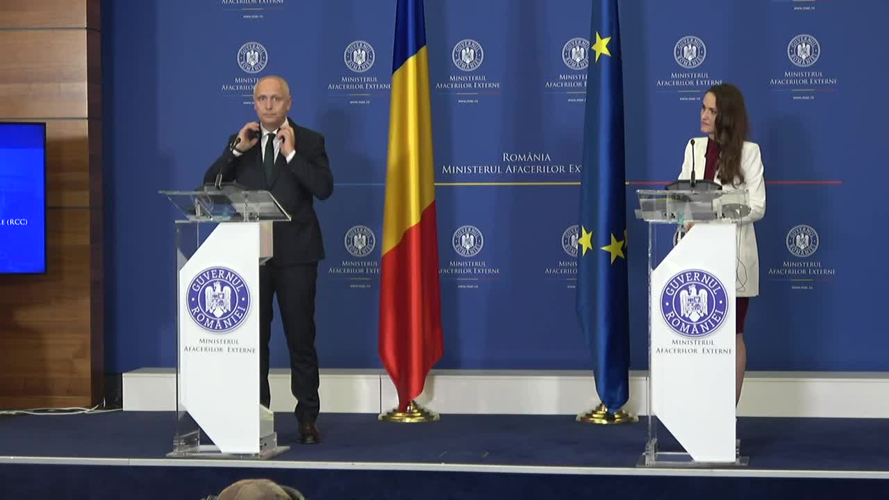 Declarații de presă susținute de ministra Afacerilor Externe a României, Oana Țoiu, și secretarul General al Consiliului Cooperării Regionale, Amer Kapetanović