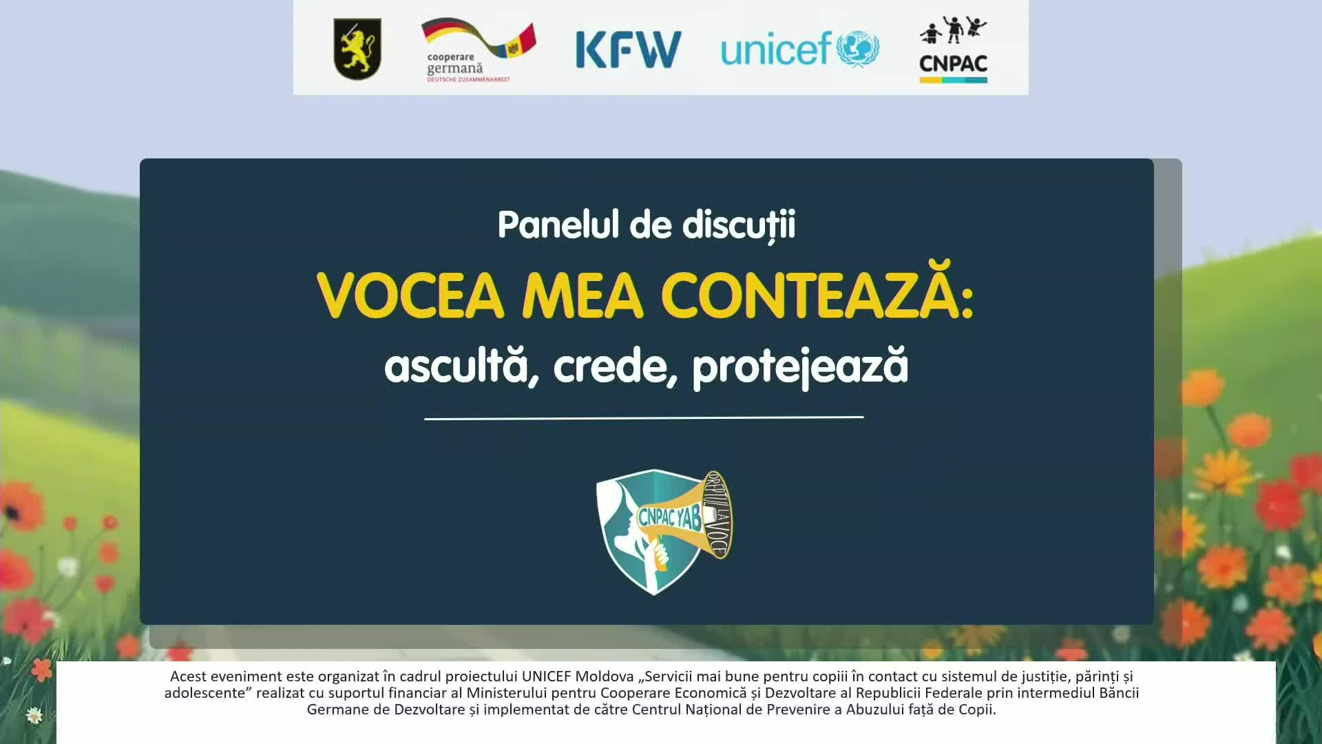 Panelul de discuții „Vocea mea contează: ascultă, crede, protejează”, în cadrul campaniei „16 zile de activism împotriva violenței în bază de gen”