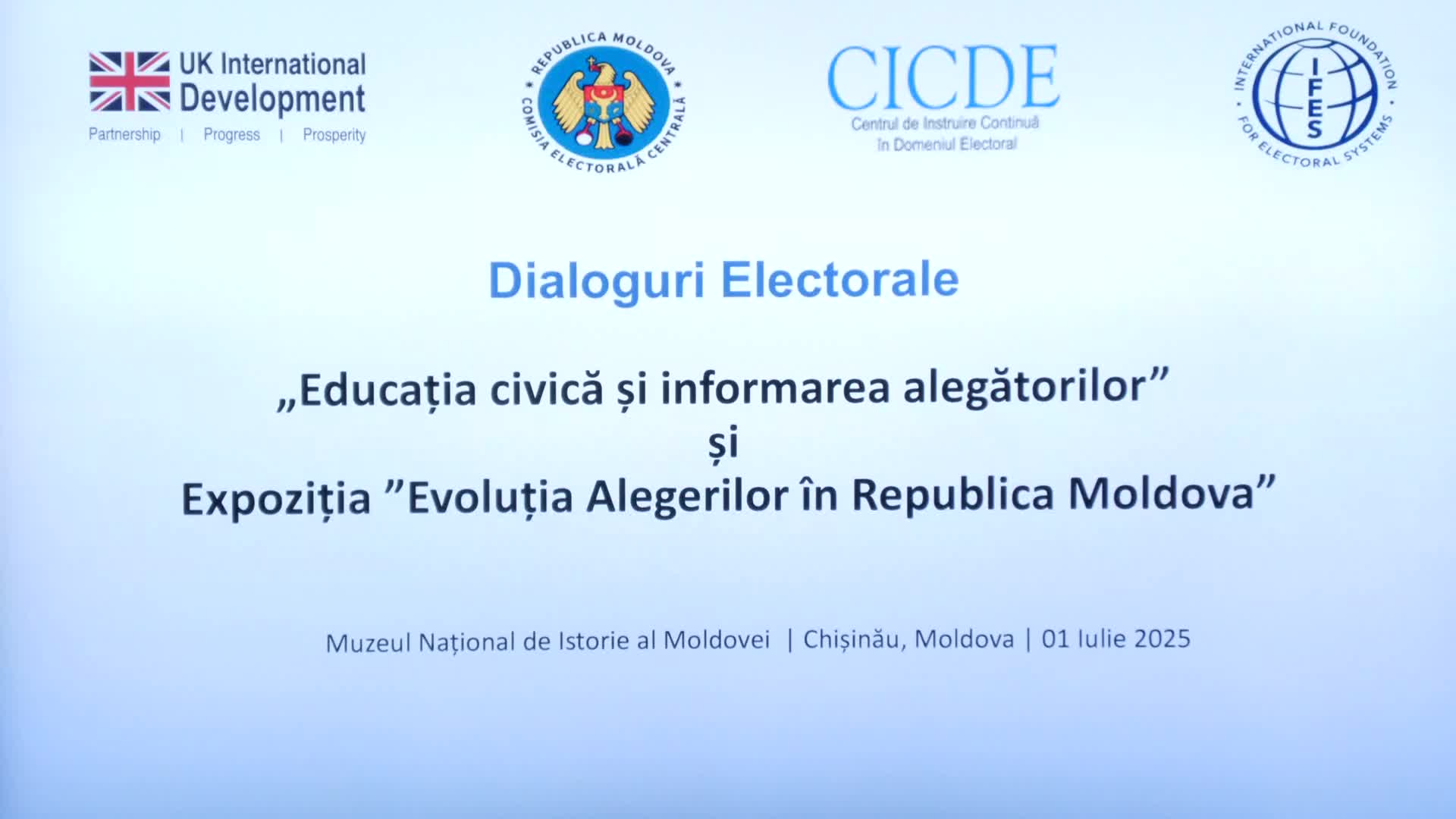 Dialoguri Electorale cu tema „Educația civică și informarea alegătorilor”, precum și la vernisajul expoziției „Evoluția alegerilor în Republica Moldova”