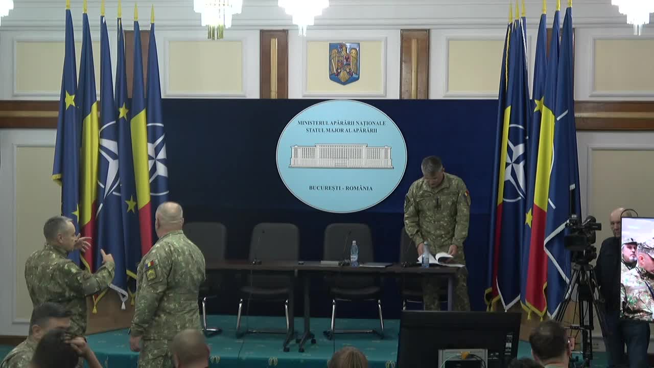 Conferință de presă organizată de Ministerul Apărării Naționale a României de prezentare a concluziilor analizei efectuate după desfășurarea exercițiului de mobilizare pentru verificarea stadiului pregătirii populației, economiei și a teritoriului pentru apărare MOBEX B-IF-25