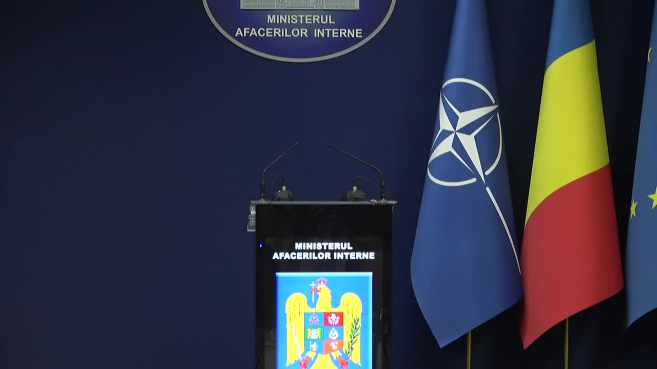 Conferință de presă organizată de Ministerul Afacerilor Interne al României având ca temă programele de investiții derulate și aflate în derulare la nivelul instituției, cu accent pe modernizarea și dezvoltarea sediilor MAI