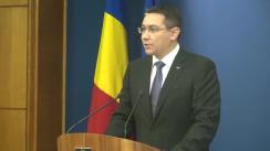 Briefing susținut de prim-ministrul României, Victor Ponta