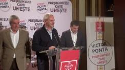 Conferință de presă susținută de președintele executiv al PSD, Liviu Dragnea, după anunțarea rezultatelor exit-poll