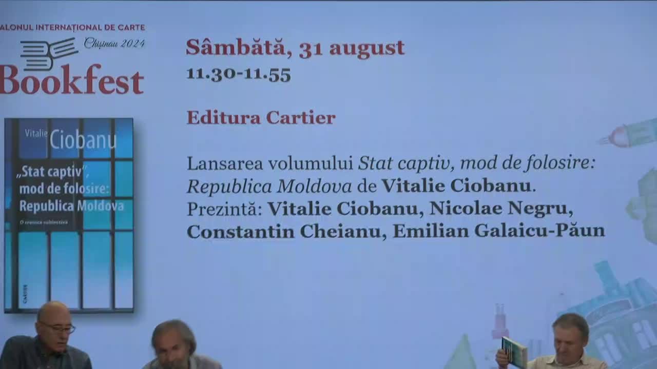 Lansarea volumului „Stat captiv, mod de folosire: Republica Moldova” de Vitalie Ciobanu