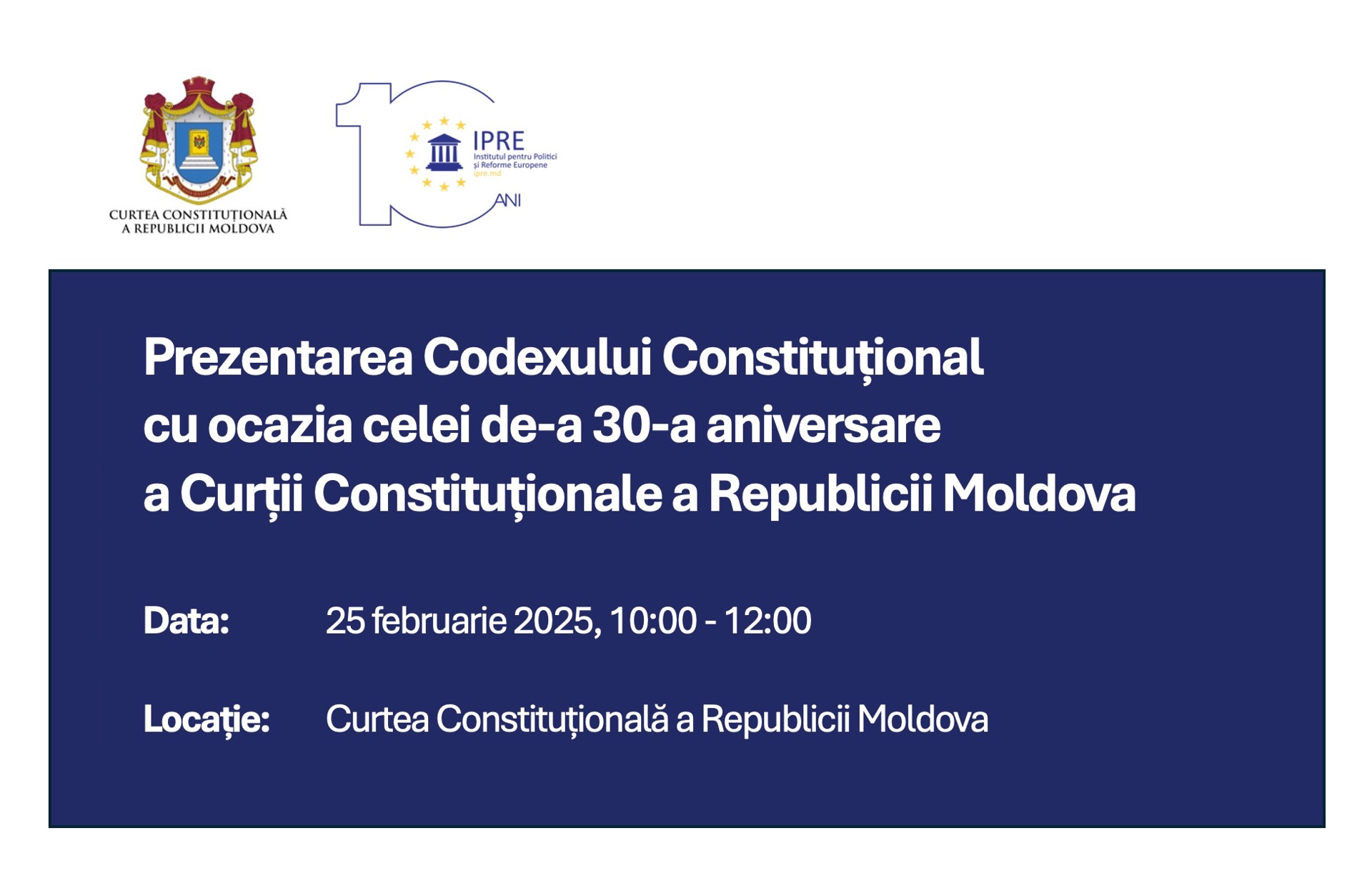 Evenimentul de Prezentare a celei de-a II-a ediții a CODEX-ului Constituțional