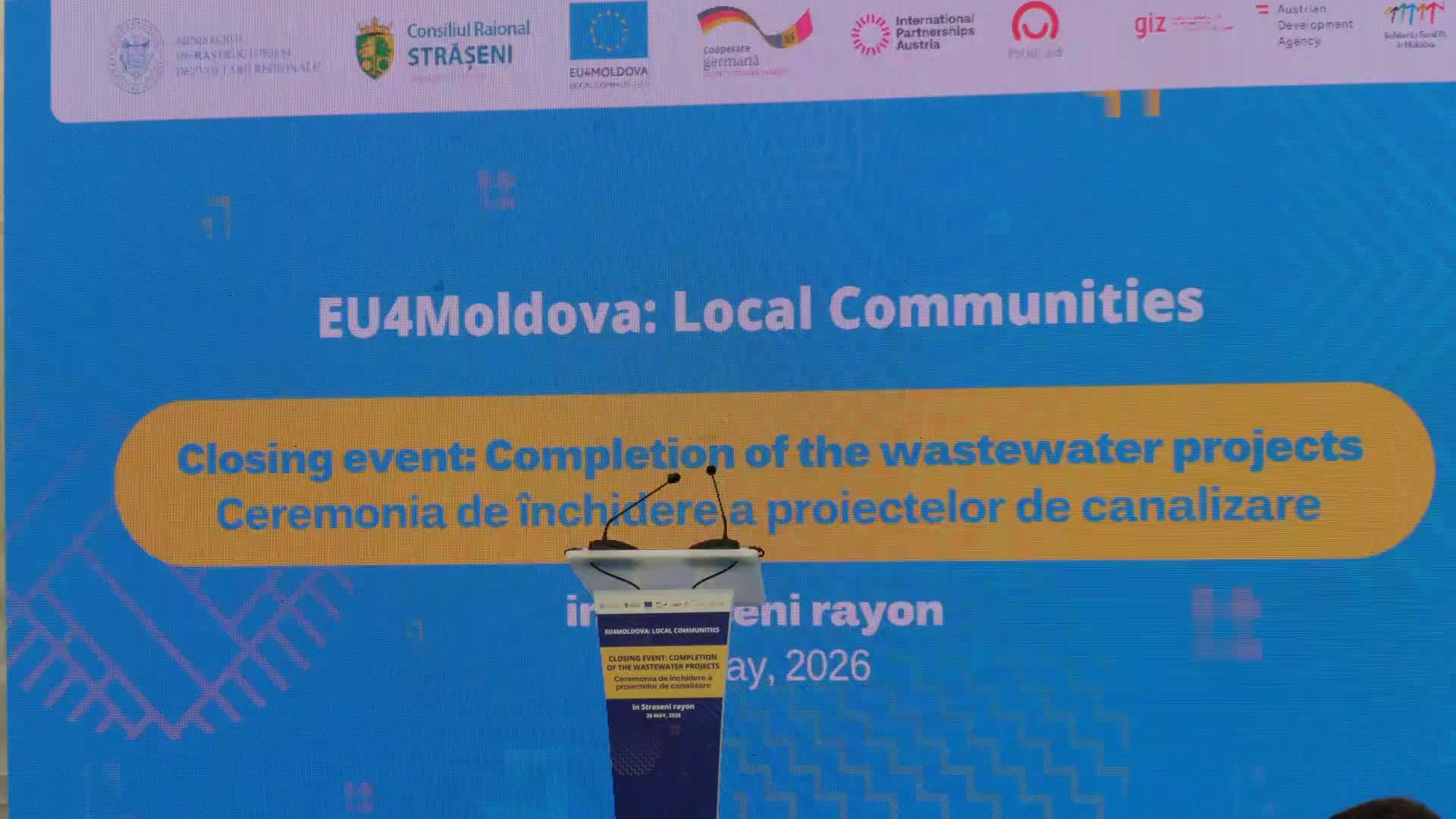 Ceremonia de închidere a proiectelor de canalizare în  raionul Strășeni