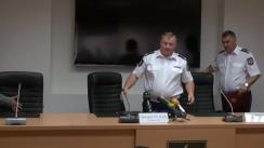 Conferință de presă organizată de Inspectoratul General al Poliției privind documentarea și dezmembrarea unei grupări criminale implicată în contrafacerea și contrabanda băuturilor alcoolice și produselor de tutungerie în proporții deosebit de mari