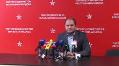 Conferință de presă susținută de consilierii municipali socialiști cu tema „PSRM cere convocarea ședinței extraordinare a primăriei. Toți funcționarii de rang înalt din Primărie trebuie eliberați din funcție”