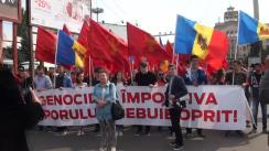 Acțiune de protest organizată de susținătorii Partidului Socialiștilor din Republica Moldova și Partidului Nostru împotriva actualei guvernări criminale